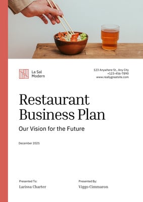 how to make a business plan for a restaurant template