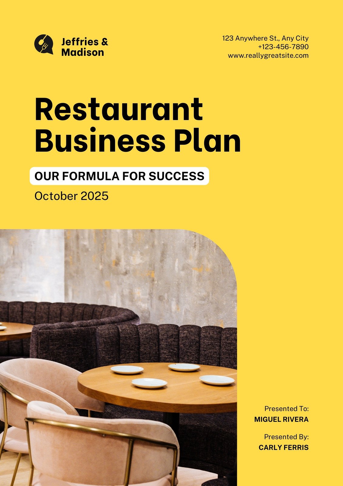 Canva Restaurant Business Plan In Yellow Black White Friendly Dynamic Style Gae4gSyt6lM 