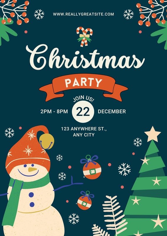 Free, printable, customizable Christmas flyer templates | Canva