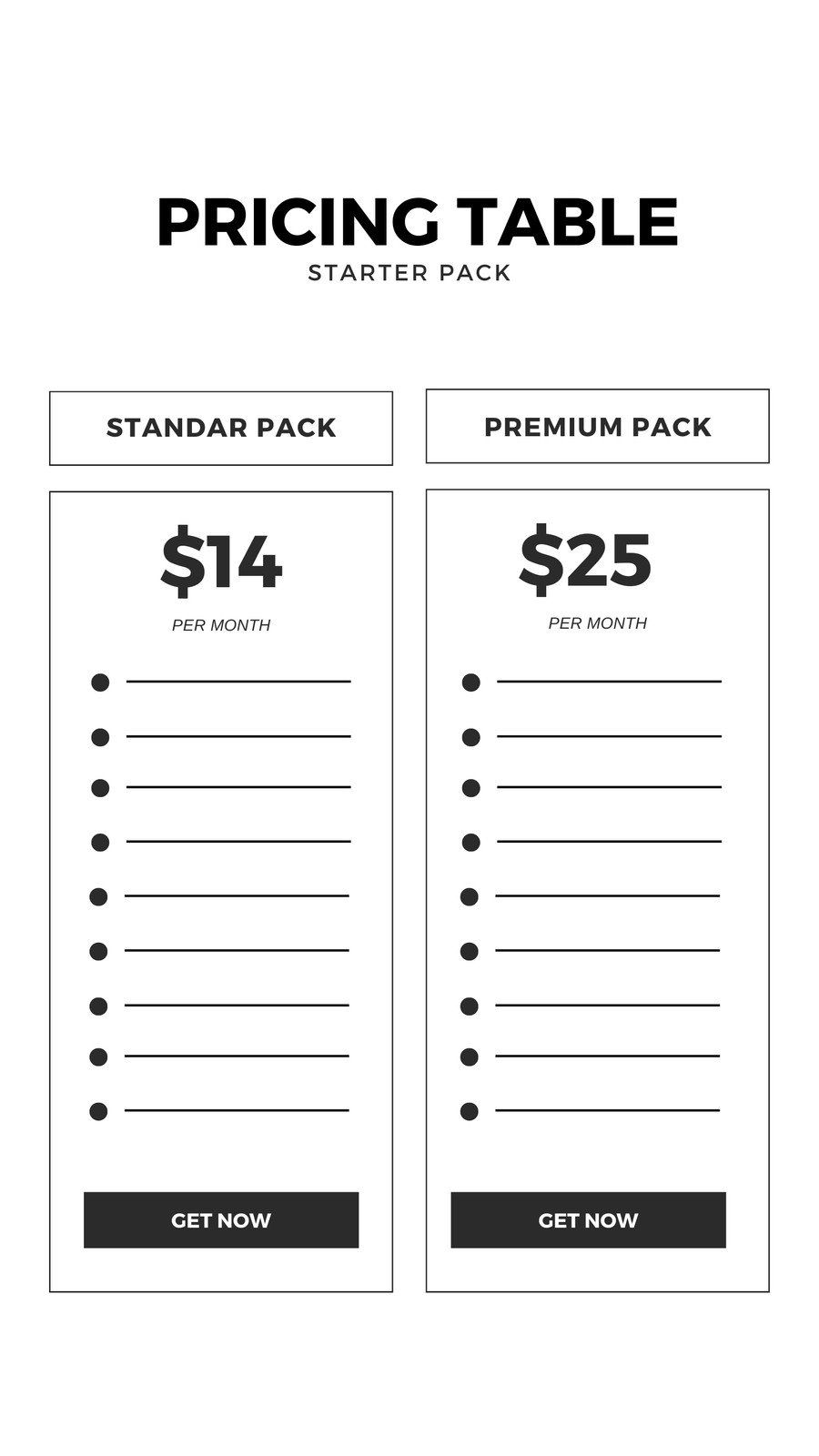 Page 2 - Free and customizable price list templates