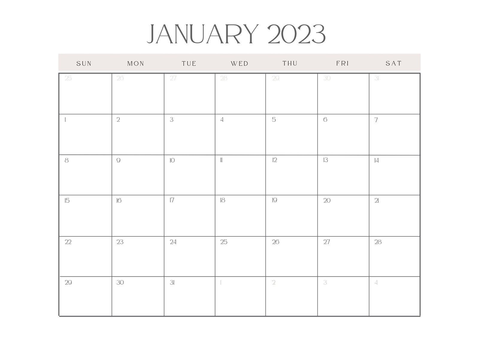 White Elegant Monthly Calendar