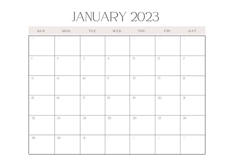 PRINTED Month Dated 2023 Calendar Pages Planner Inserts 