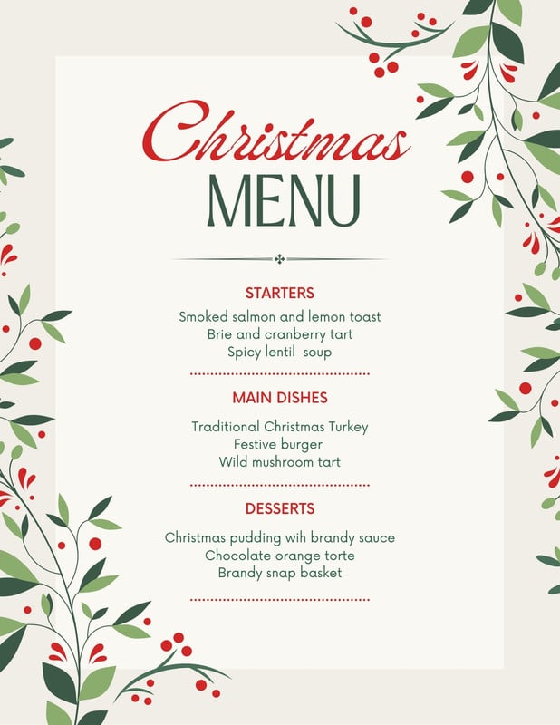 Free printable, customizable lunch menu templates | Canva