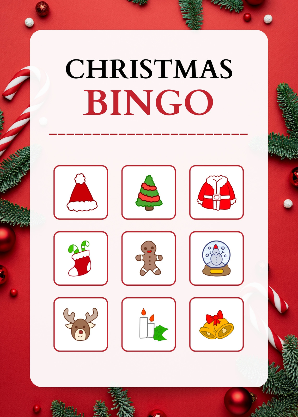 Christmas Bingo Game  Cut and Paste Activities Bingo Template