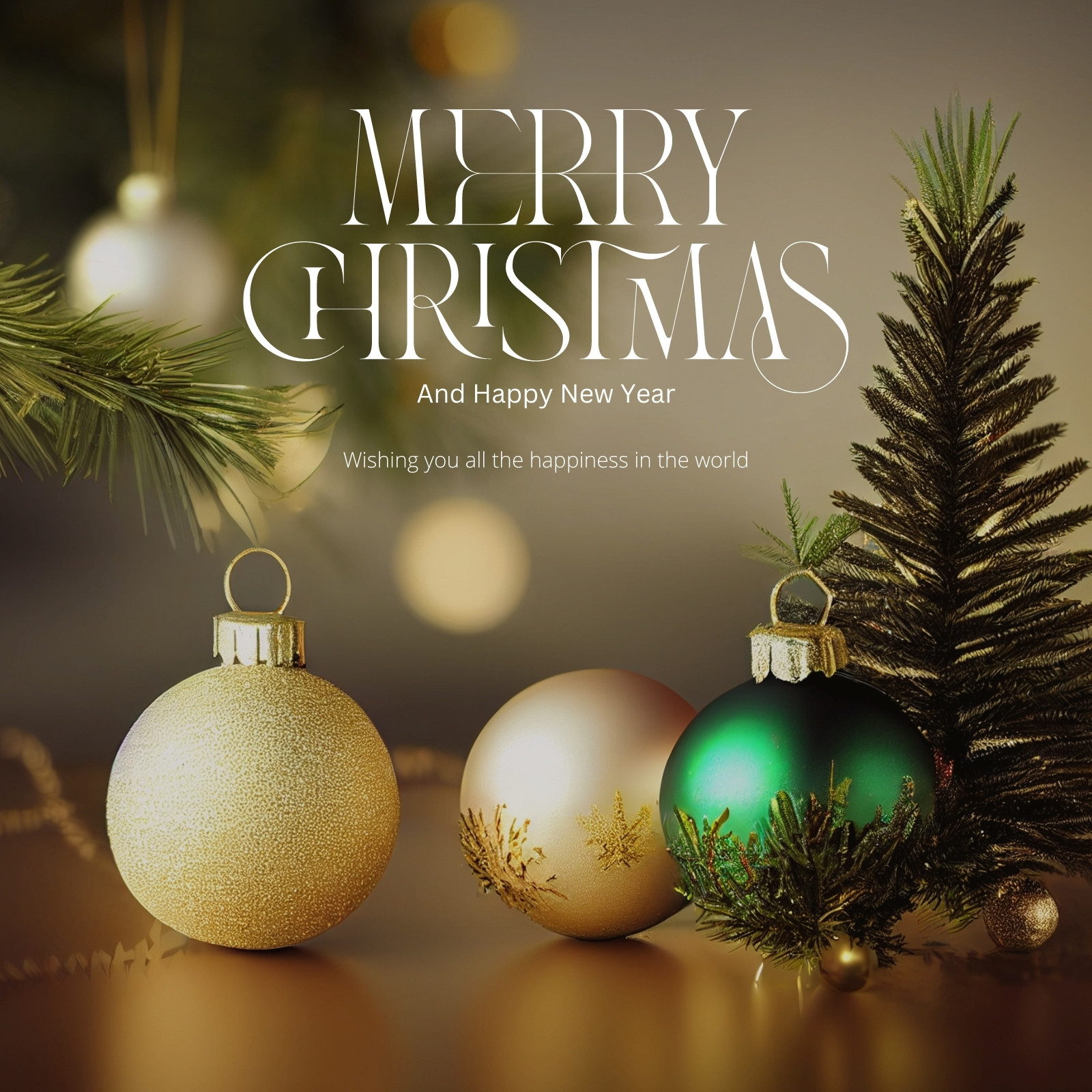 Elegant Merry Christmas Beautiful Festival Card Design Stock