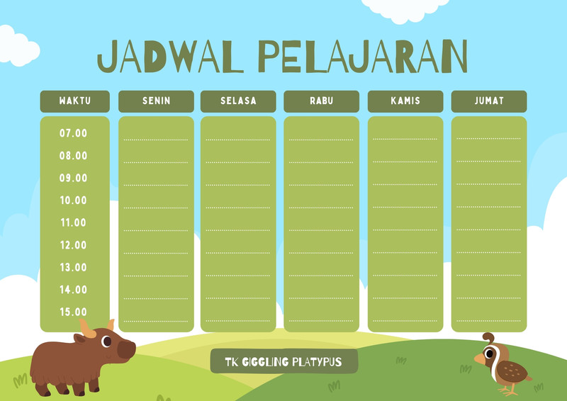 Halaman 2 Gunakan Template Jadwal Kelas Keren Gratis Canva 2233