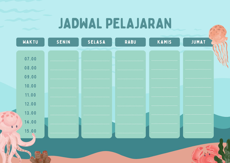 Halaman 4 Gunakan Template Jadwal Kelas Keren Gratis Canva 3939