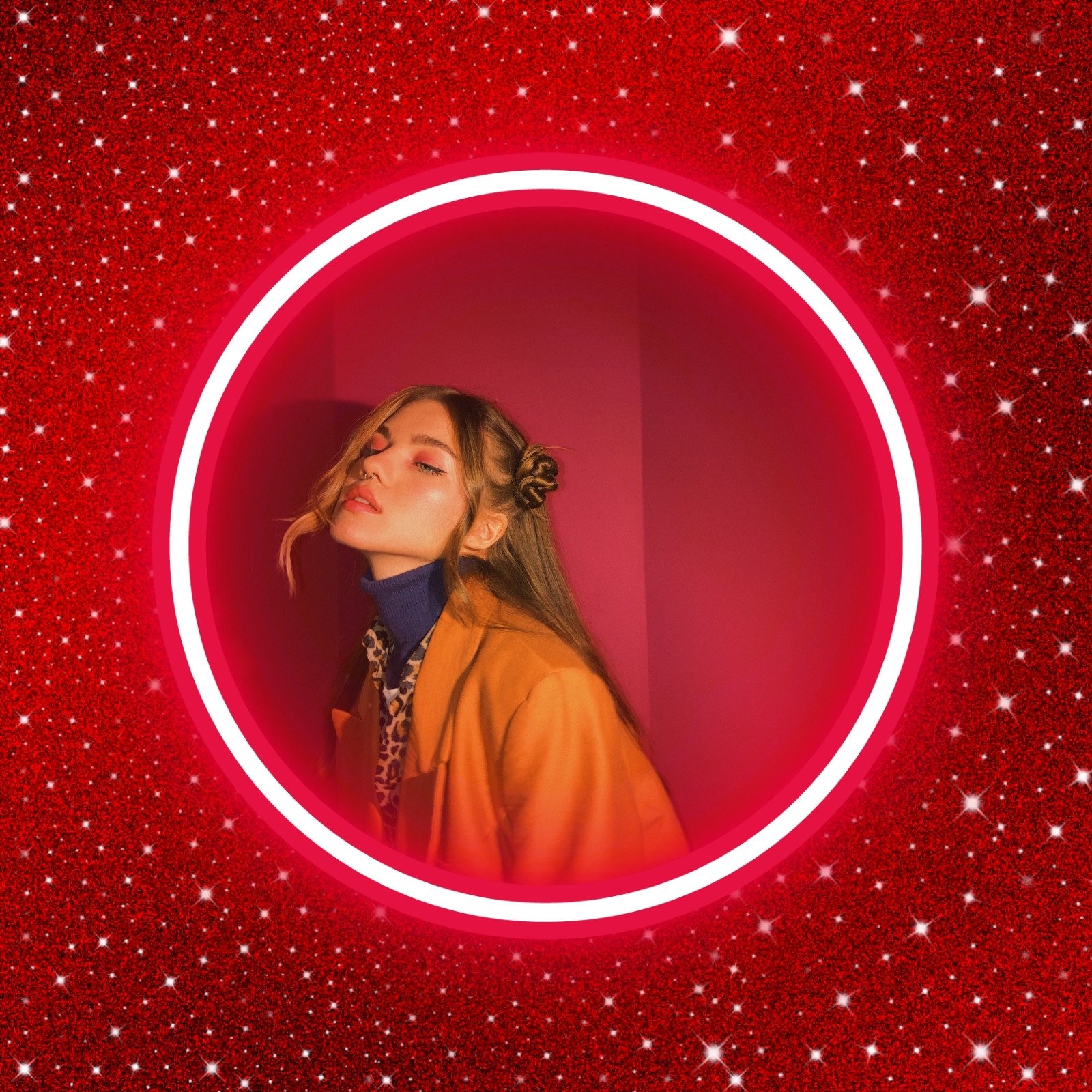 Red Neon Luxury Facebook Profile Picture