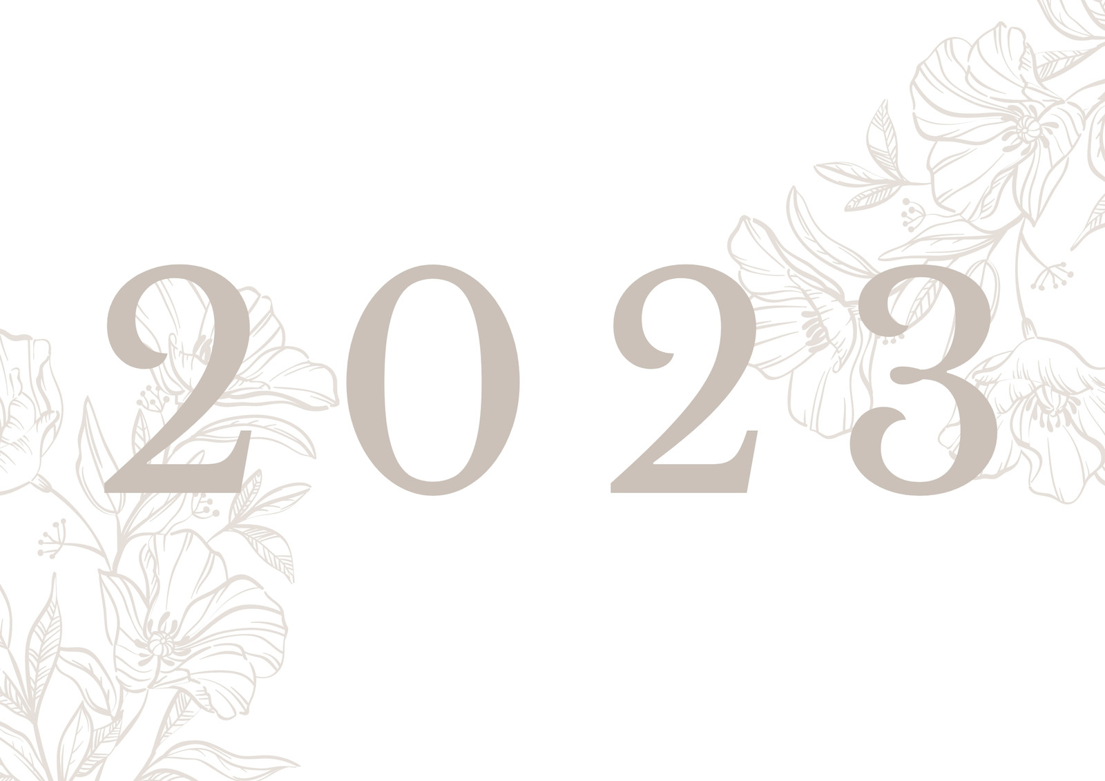 Beige Minimalist Floral 2023 Calendar