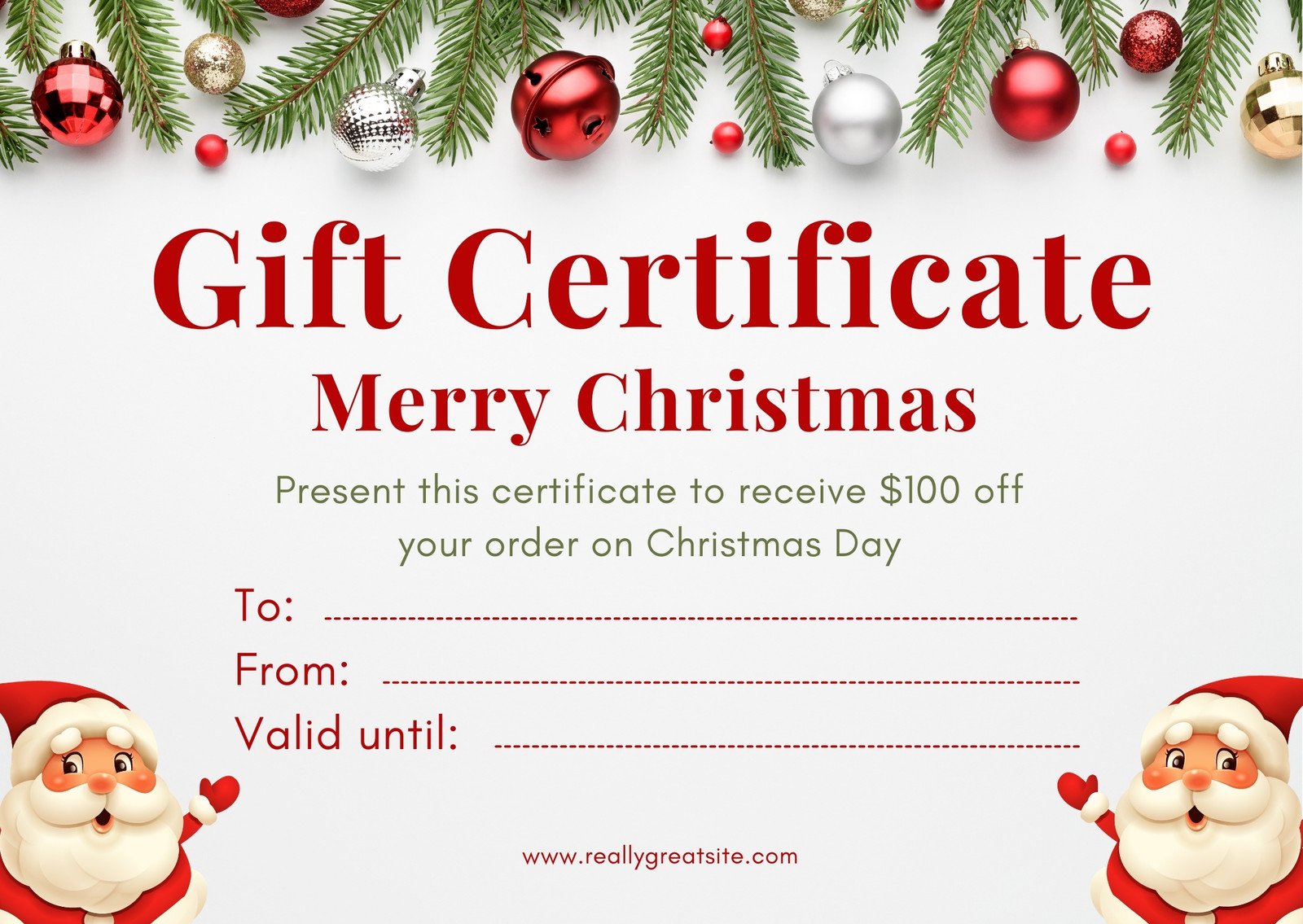 Free Christmas Certificate Templates