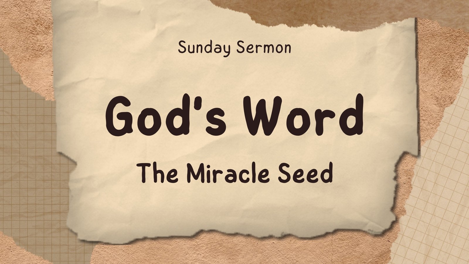Brown Vintage Scrapbook Paper Sunday Sermon Church Presentation