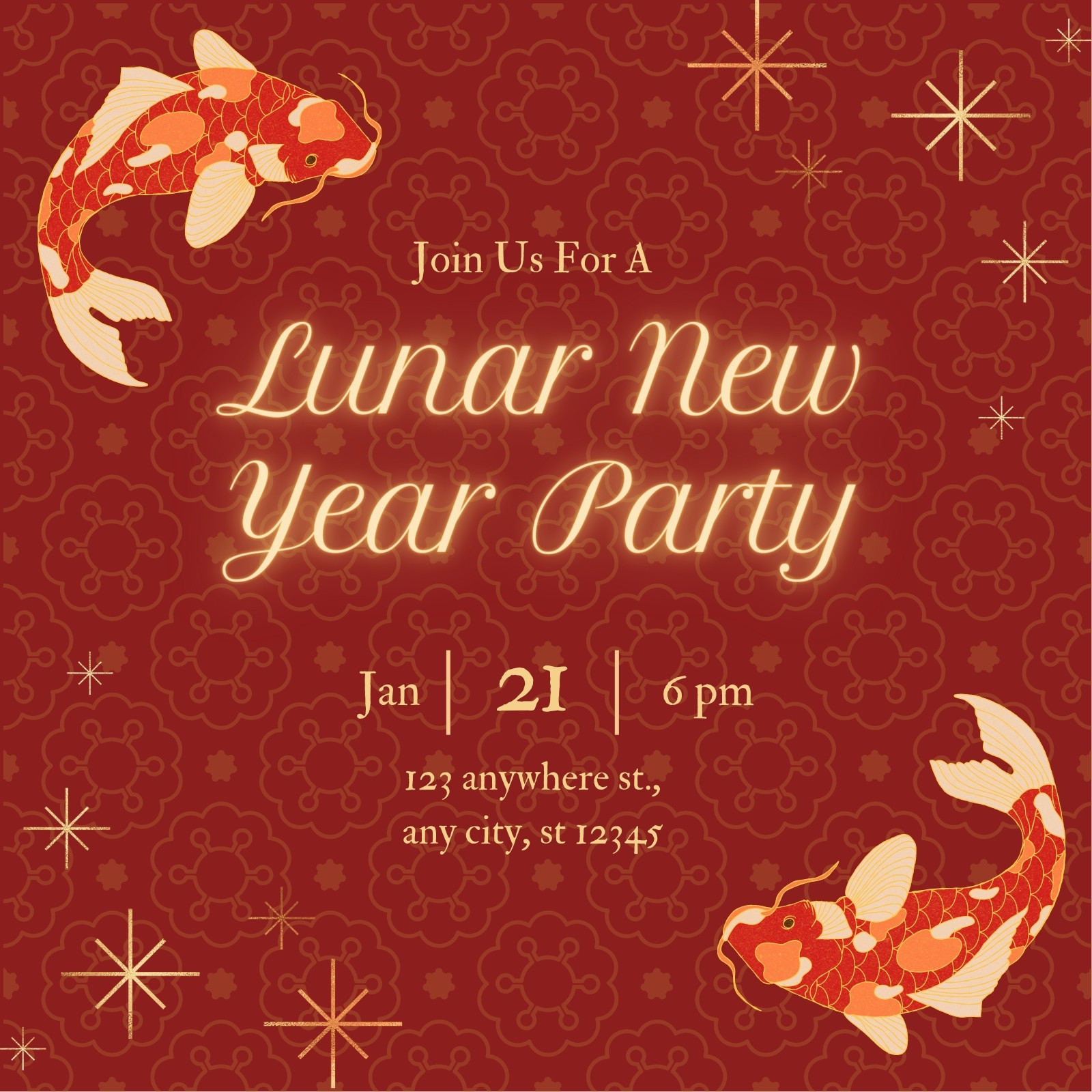 Free customizable Lunar New Year invitation templates