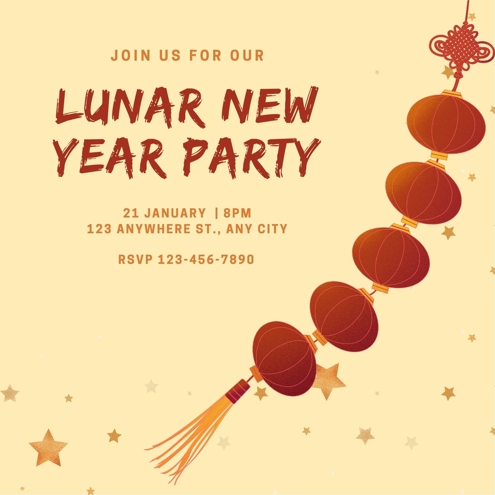 Free customizable Lunar New Year invitation templates