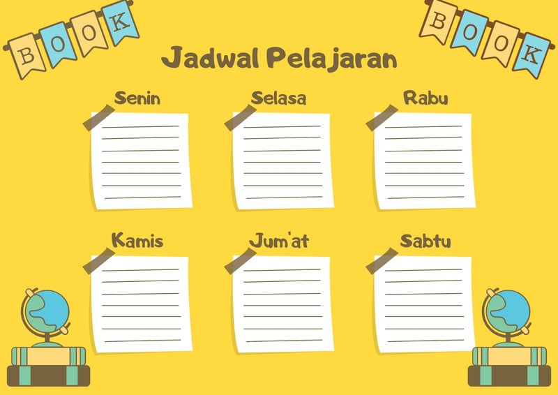 Halaman 2 Gunakan Template Jadwal Pelajaran Keren Gratis Canva 5159