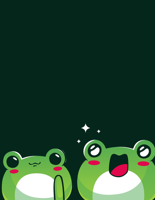 Download Kawaii Frog On Green Drawing Wallpaper  Wallpaperscom