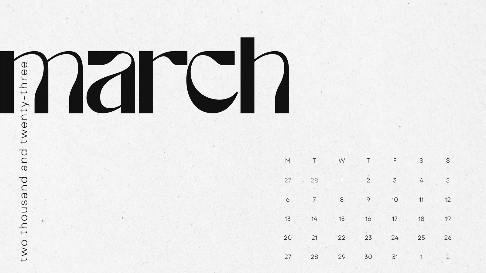 March 2023 Calendar Wallpaper  Wallpapers from TheHolidaySpot