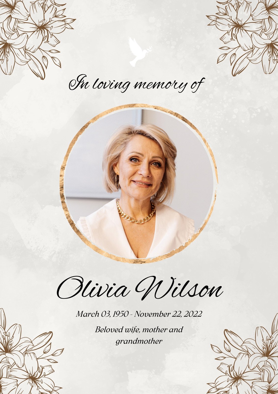 Free Printable Memory Cards For Funeral Honor Your Loved Ones Legacy