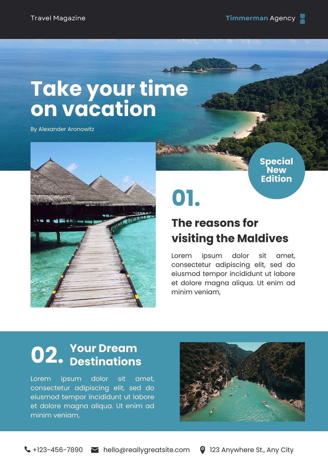 Blue Simple Travel Agency Magazine