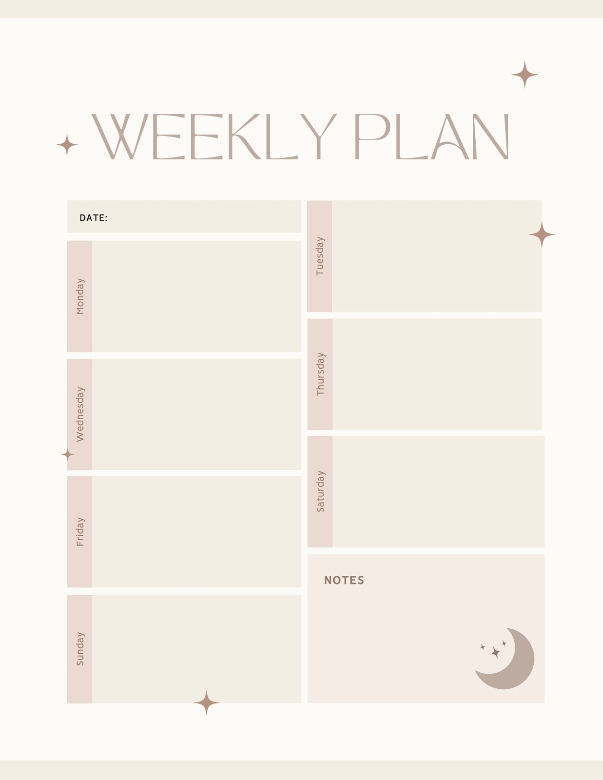 Boho Aesthetic Planner, Daily Planner