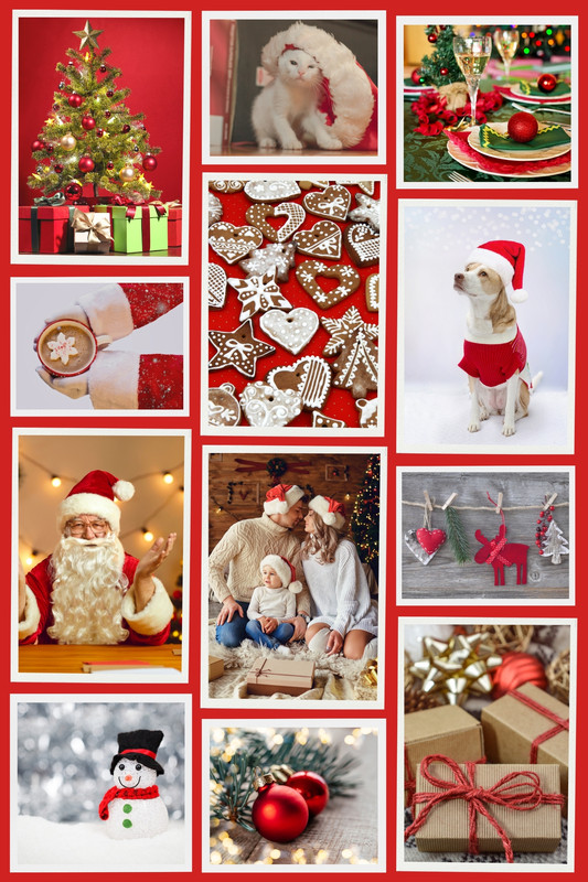 Free printable Christmas photo collage templates Canva