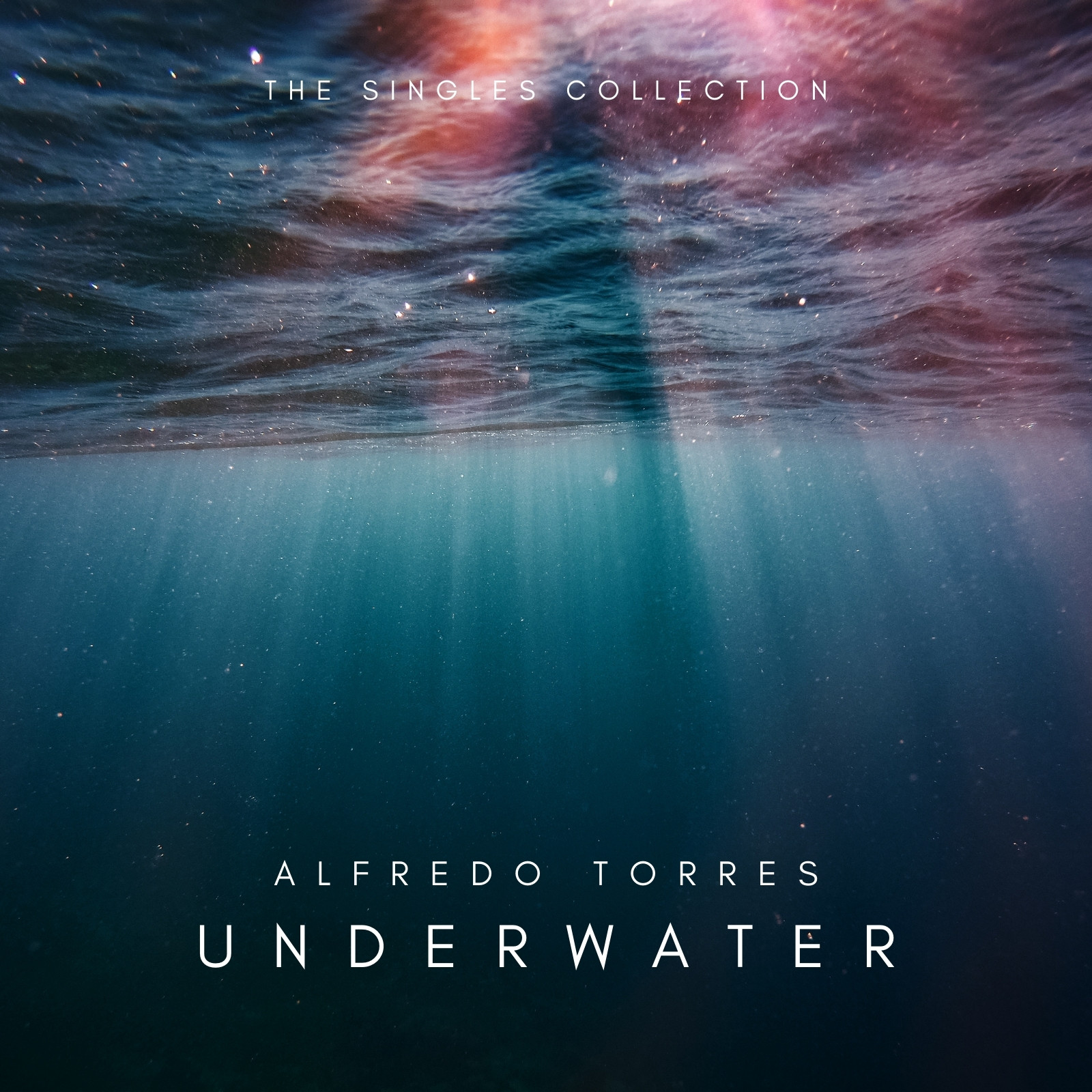 Dark Blue & Pink Modern Underwater Light Music Album Cover