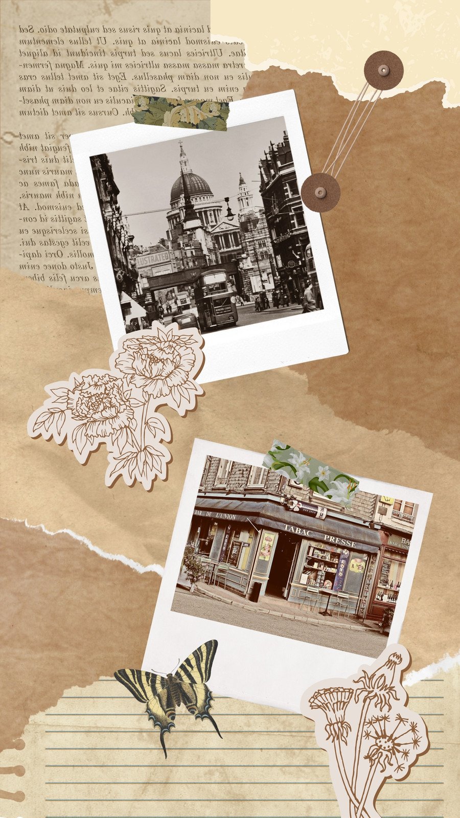 Premium AI Image  Aesthetic Frame Mobile Wallpaper Vintage Blank Scrapbook  Journal Note Background for Phone AR 32