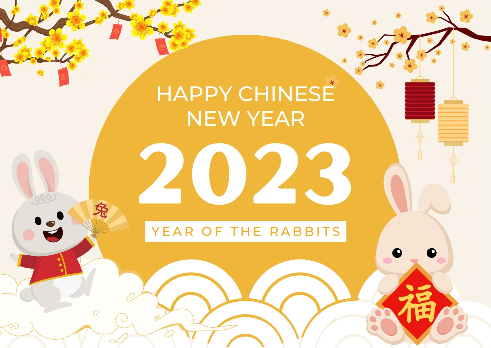 Free custom printable Chinese New Year card templates