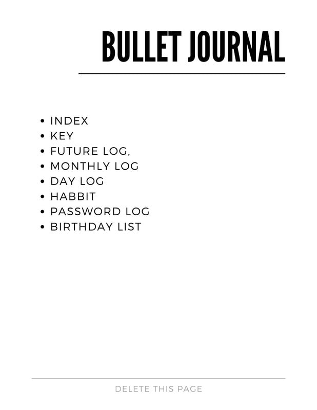 Free and printable bullet journal templates Canva