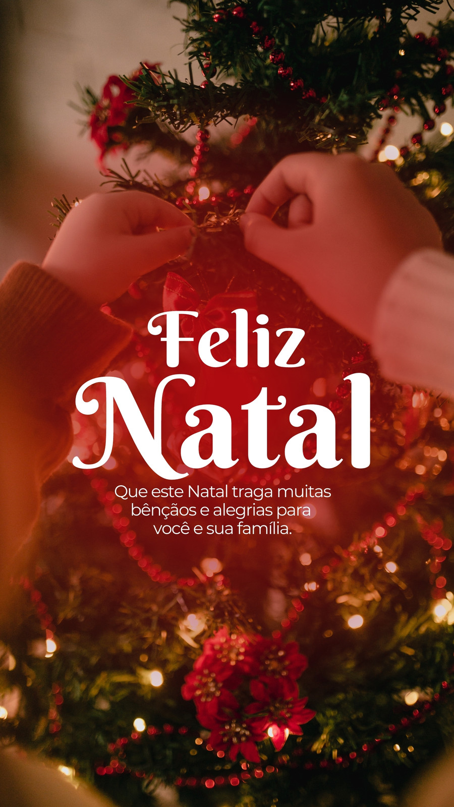 Story do Instagram Feliz Natal Fotográfico Vermelho e Branco