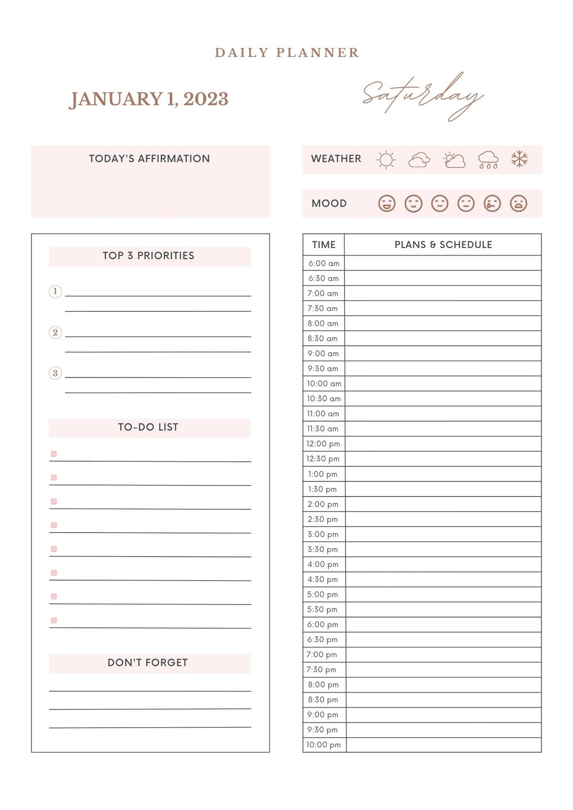 Free And Customizable Weekly Planner Templates | Canva