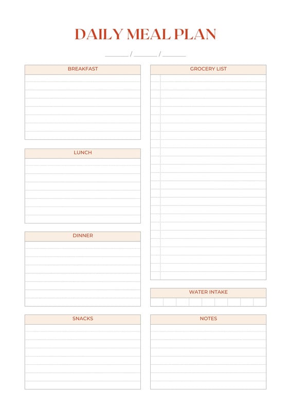 Free, customizable meal planner menu templates | Canva