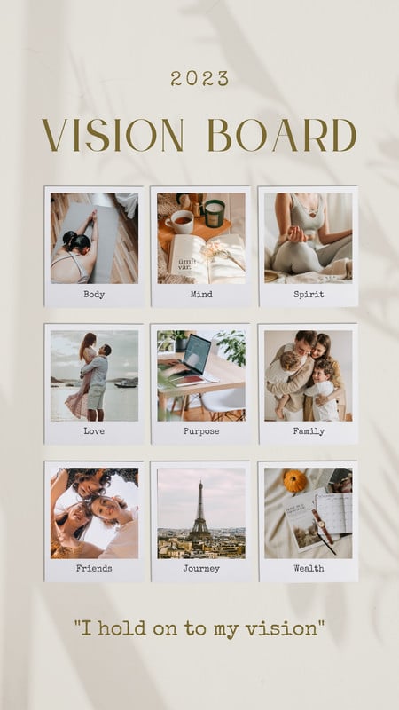 Free and customizable vision board templates