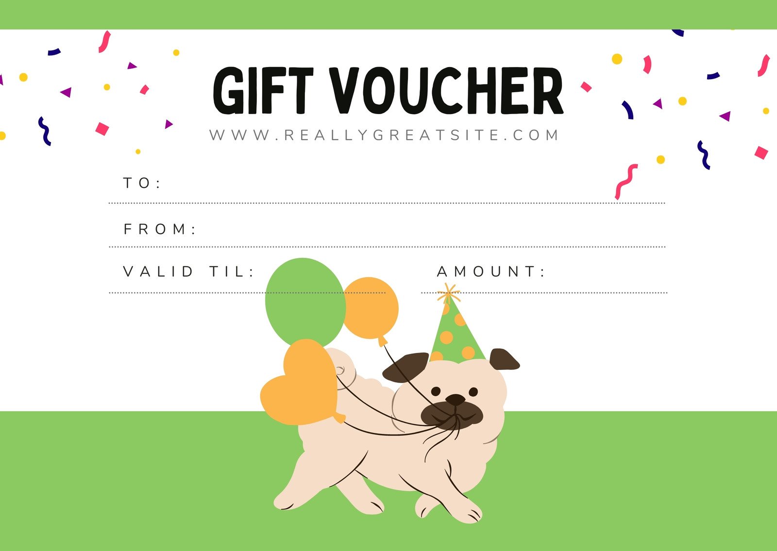 Bright Colorful Simple Illustrated Pet Shop Gift Certificate