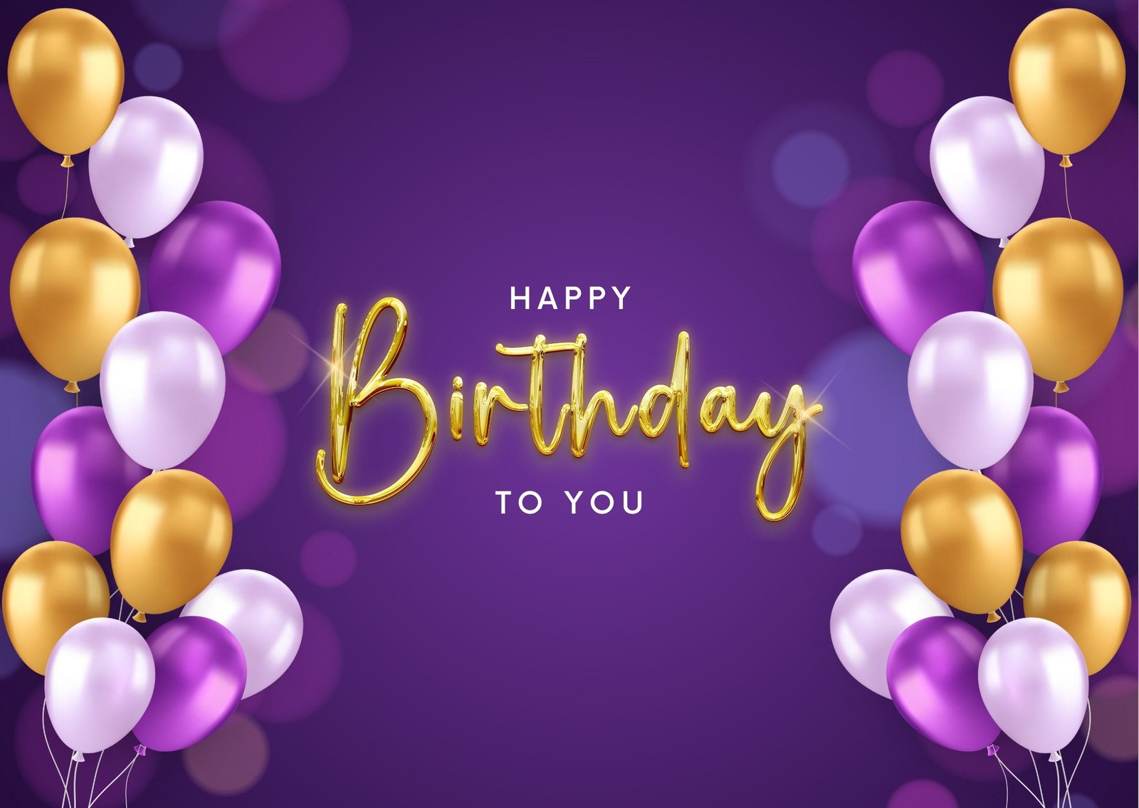 Violet Exciting Happy Birthday Greeting Card