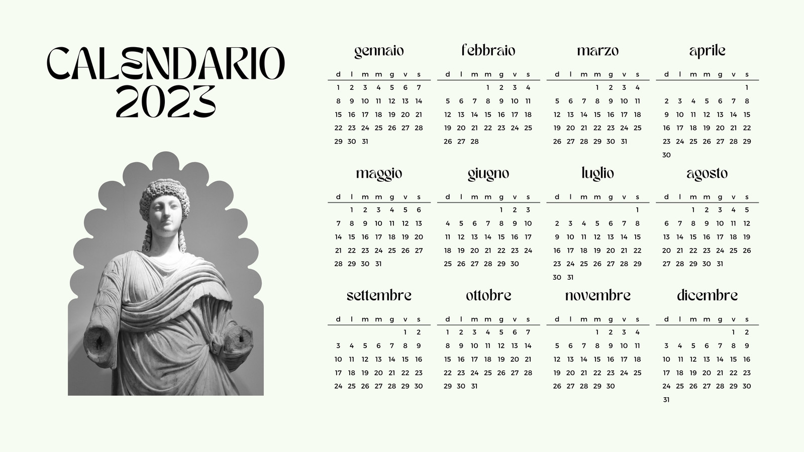 1 pezzo Calendario da tavolo 2023-2024 alla moda & minimalista per ufficio