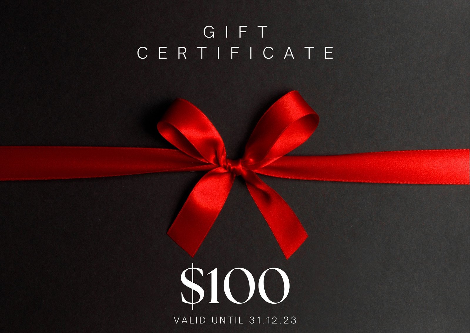 Black Red Bow Premium Gift Certificate