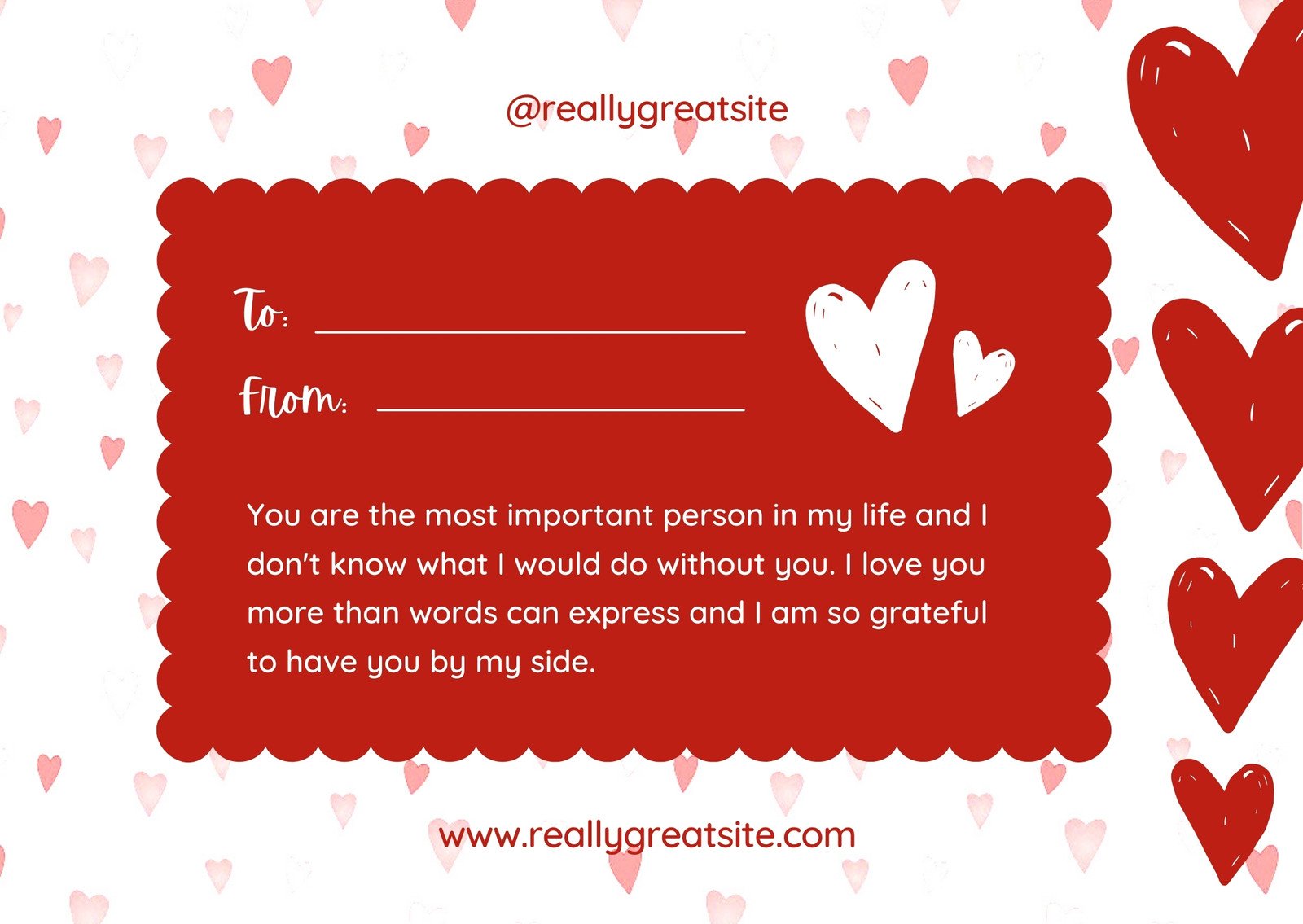 Free custom printable Valentine's Day card templates
