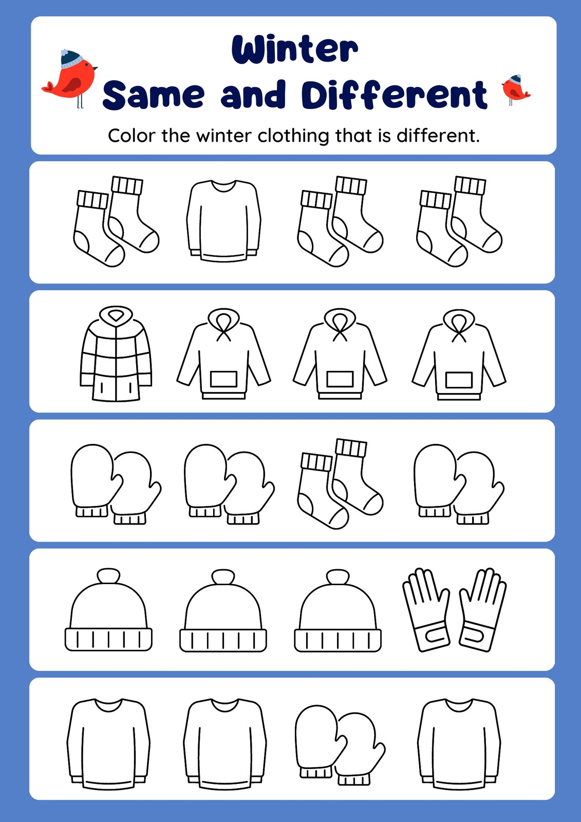 Winter Clothes & Accessories Vocabulary Worksheet - Templates by Canva