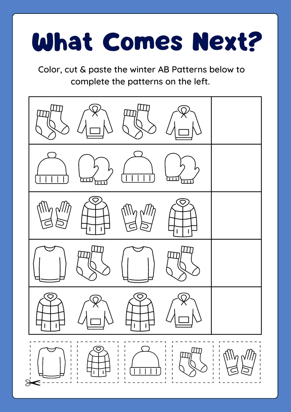 Winter Clothes & Accessories Vocabulary Worksheet - Templates by Canva