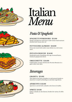 Free printable, customizable take out menu templates | Canva