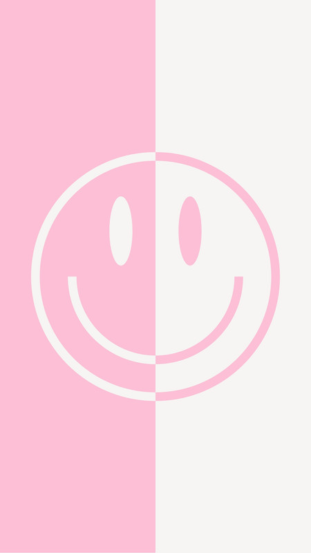 Cream and Pink Retro Y2K Dual Smiley Aesthetic Phone Wallpaper
