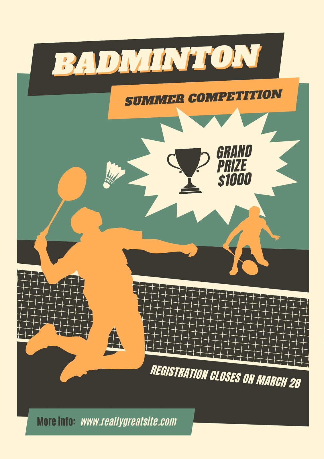 Badminton Tournament Flyer DIY Canva Badminton Tournament 