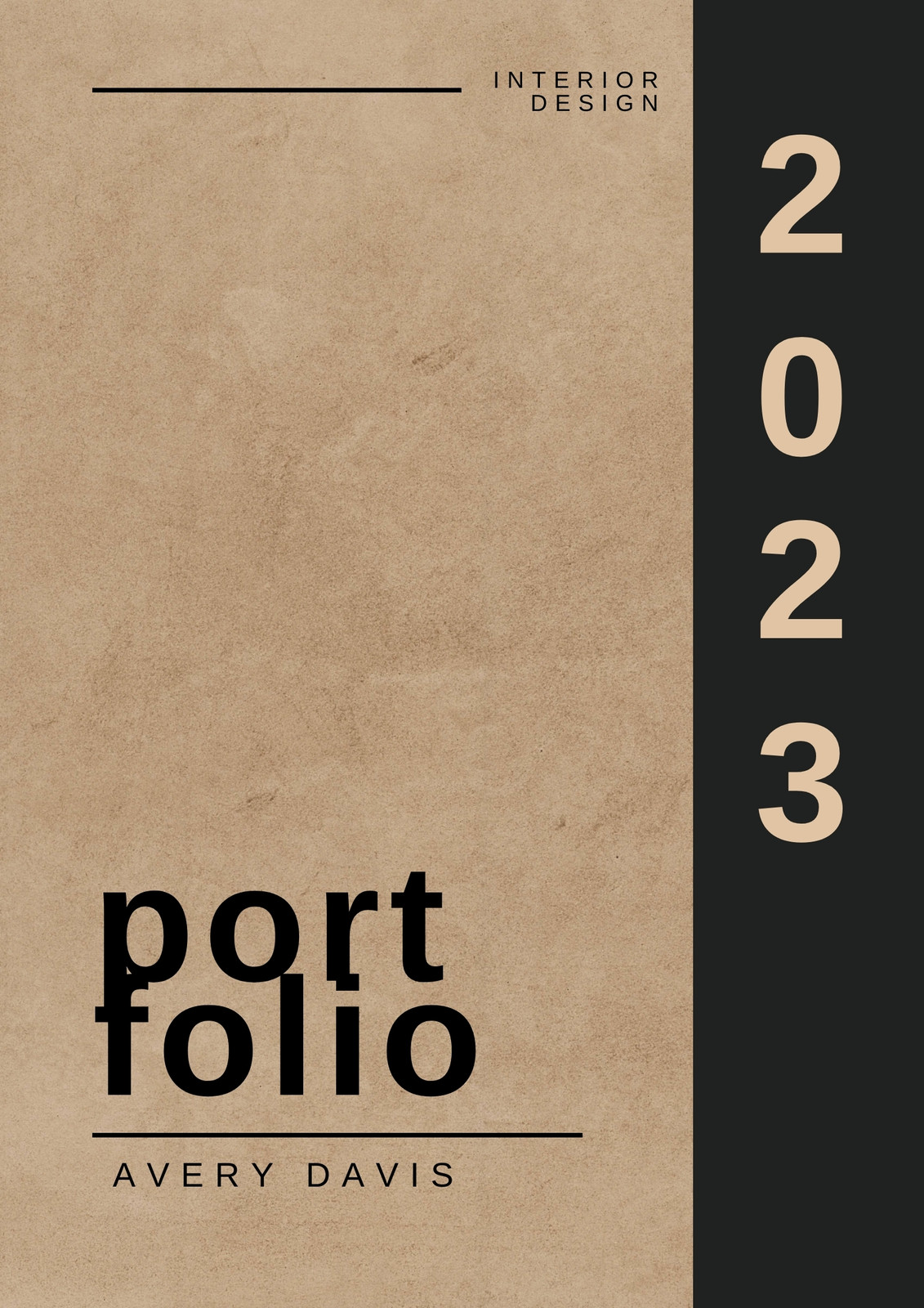 portfolio cover page design