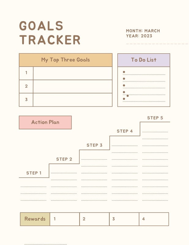 Monthly Review Personal Size Printable Monthly Goal 