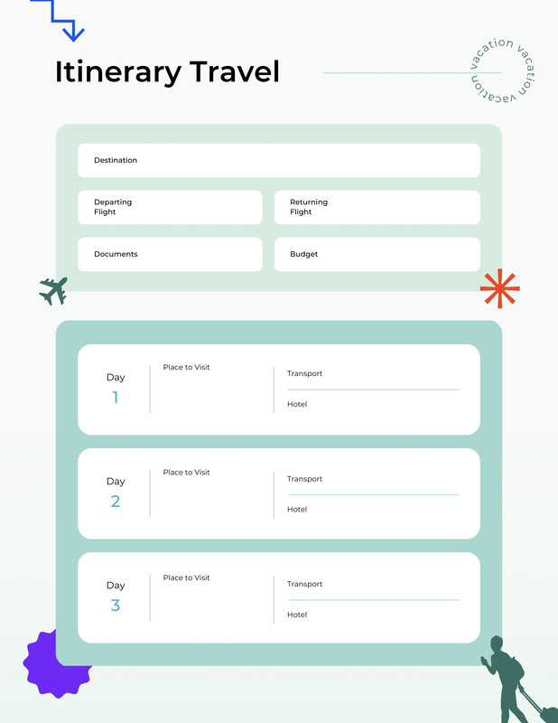 Page 4 Free And Customizable Itinerary Planner Templates Canva