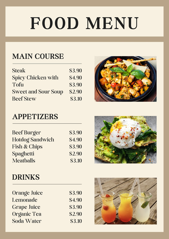 Free, custom printable breakfast menu templates | Canva