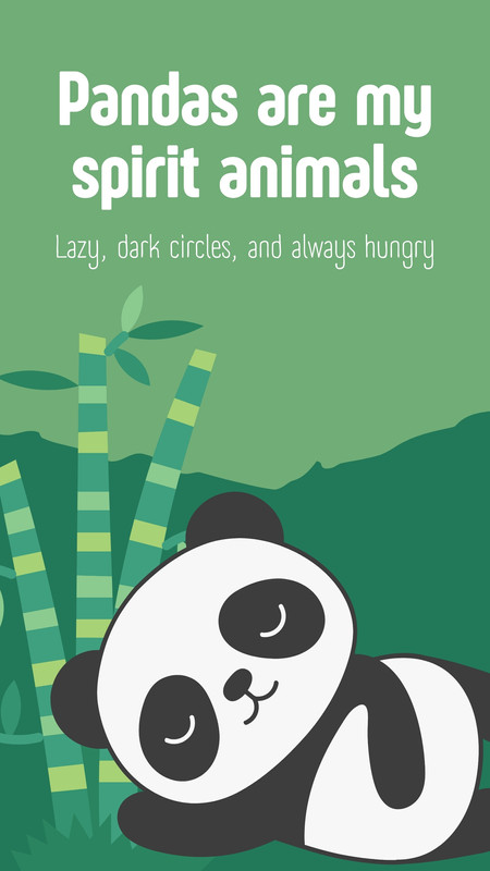 Green Cartoon Panda Instagram Story 