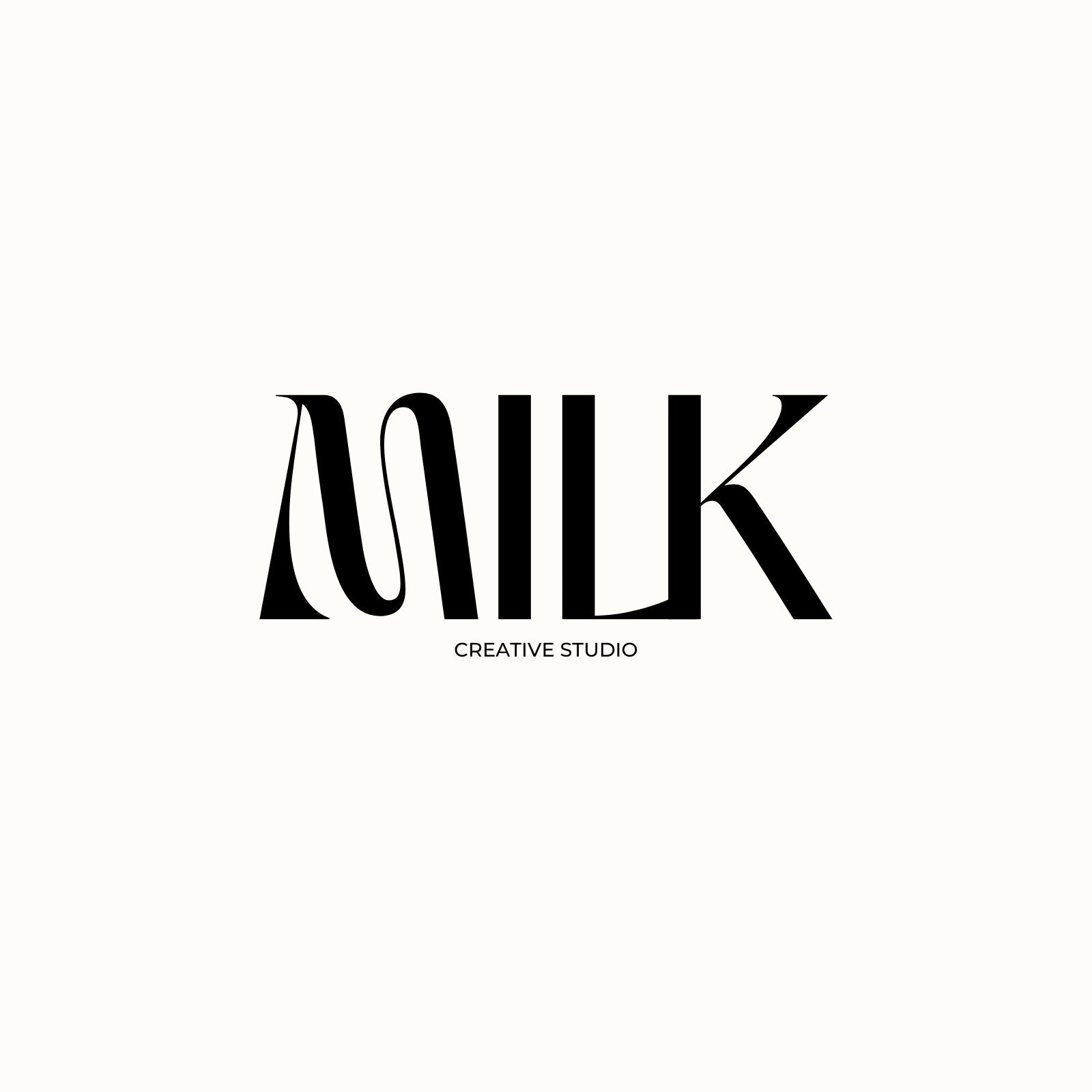 Black And White Minimalist Milk Creative Studio Logo