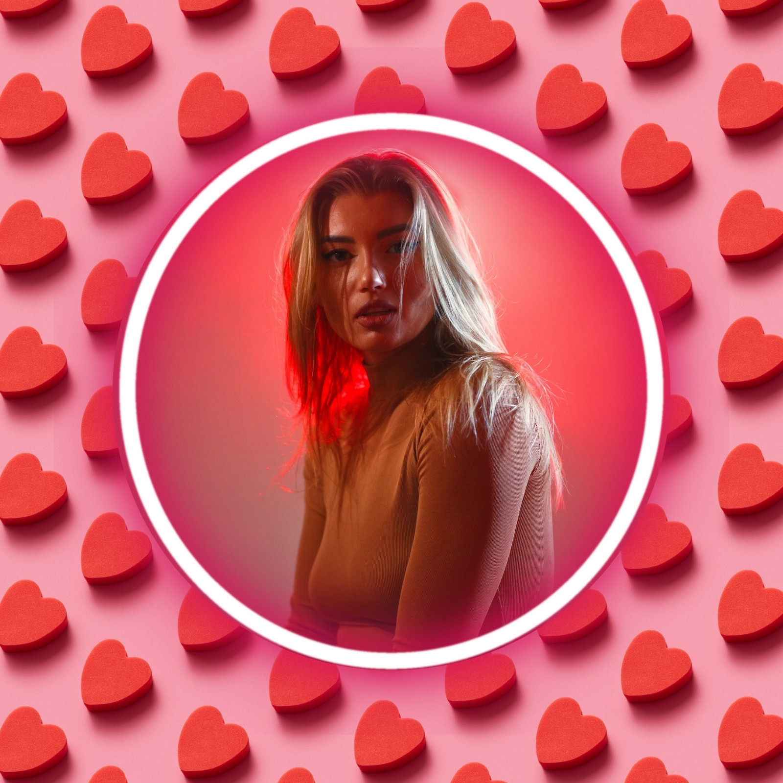Foto de perfil de Instagram san valentín moderno rosa y rojo