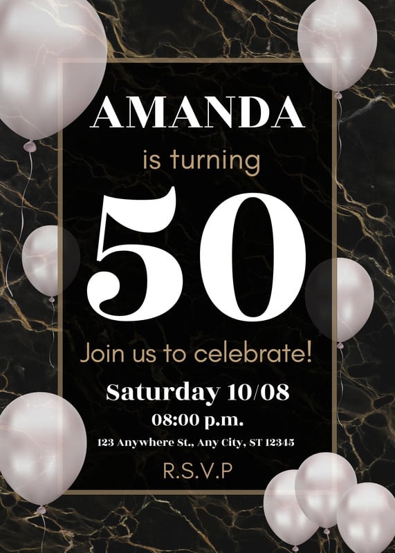 explorar Erradicar tanque Free, printable custom 50th birthday invitation templates | Canva